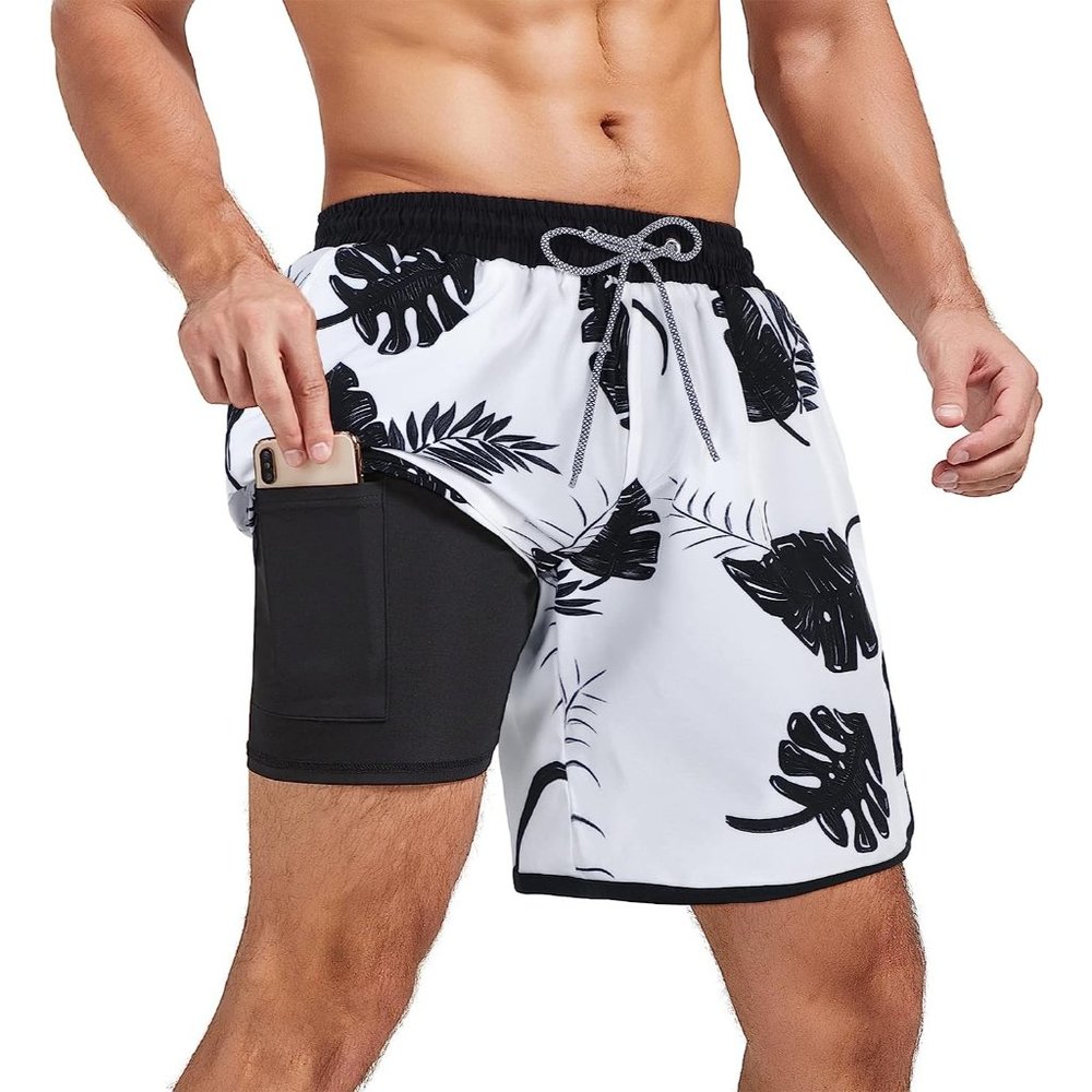 Swim Trunks Quick Dry Bathing Suit for Men with Compression Liner